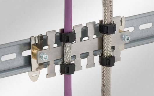 EMC strain relief plates