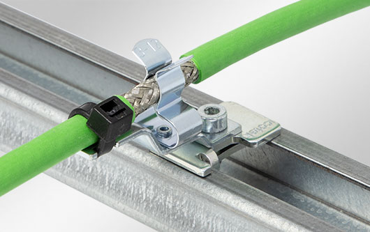 Shield clamps for C section rails