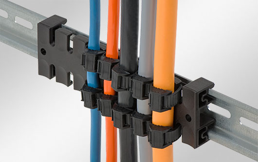 10x DIN Rail Cable Clamp Hutschienen Halter Kabelbefestigung Kabelfix 