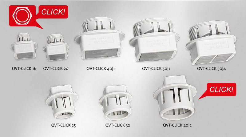 QVT-CLICK | Split Cable Gland for Snap-In Mounting