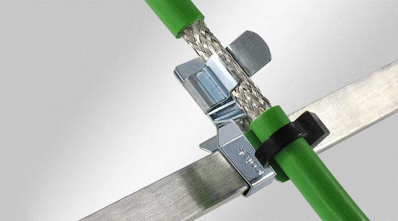 EMC stínicí sponyna sběrný pásek 10 × 3 mm, nacvakávací