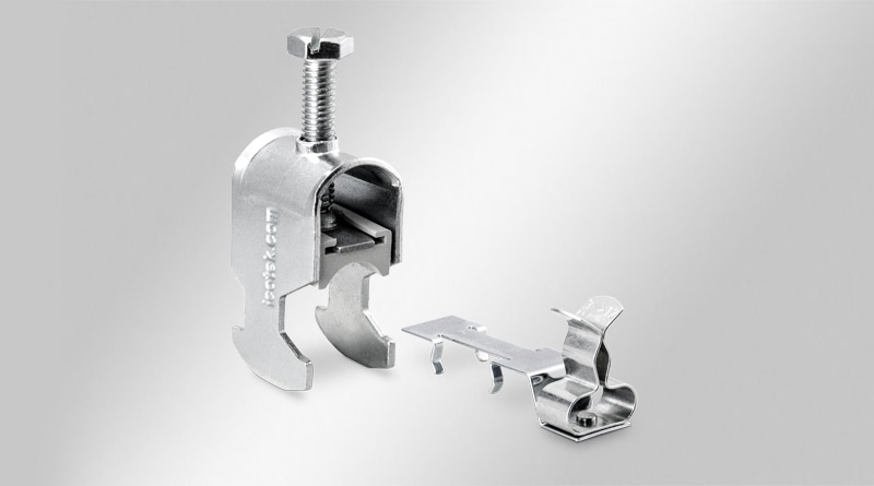 EMC shield clamps for C section rail C30