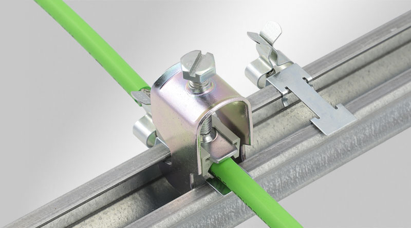 EMC shield clamps for C section rail C30
