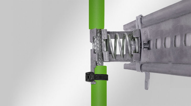 EMC shield clamps for 35 mm top hat DIN rail, pluggable