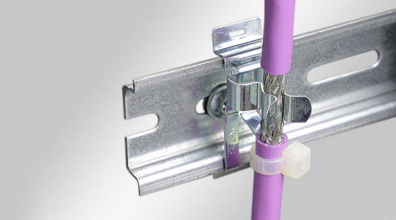 EMC Shield Clamps for TS35 Rails, Pluggable
