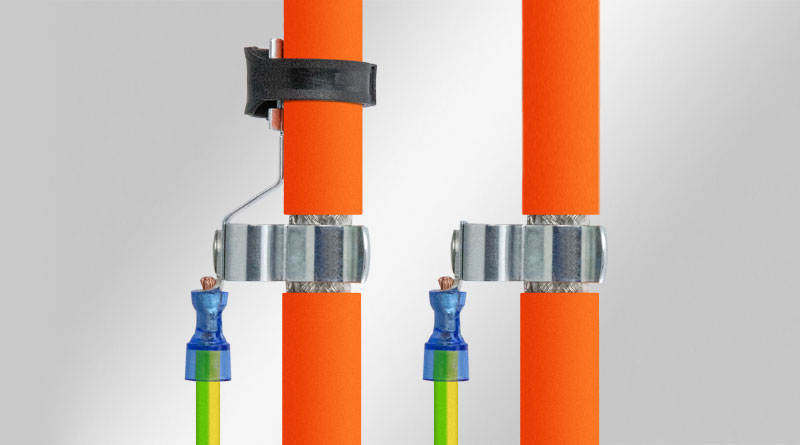 EMC Shield Clamps on Cable Lugs