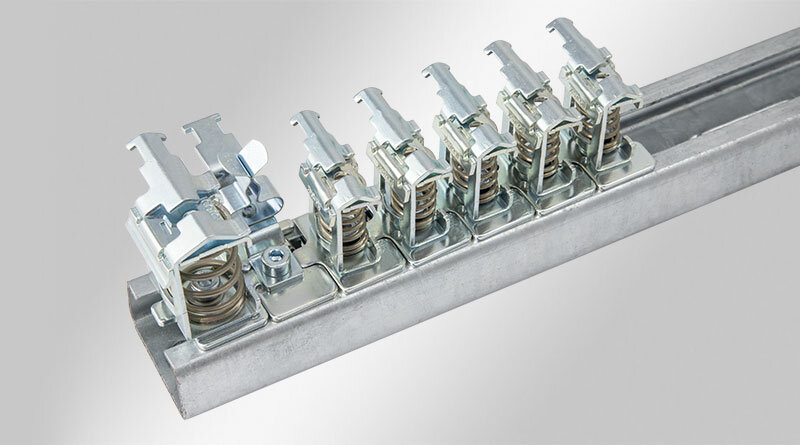 EMC shield brackets with compression spring
